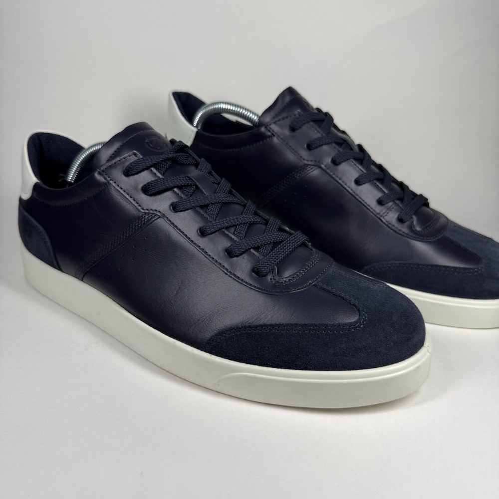 ECCO Men's Size 11 - 11.5 / EU 45 Navy Blue Street‎ Lite Leather Sneaker Shoes